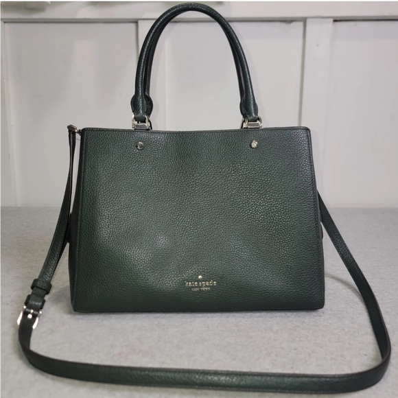 Kate Spade Leila Medium Satchel crossbody Emerald Green-NWOT! - Picture 1 of 11